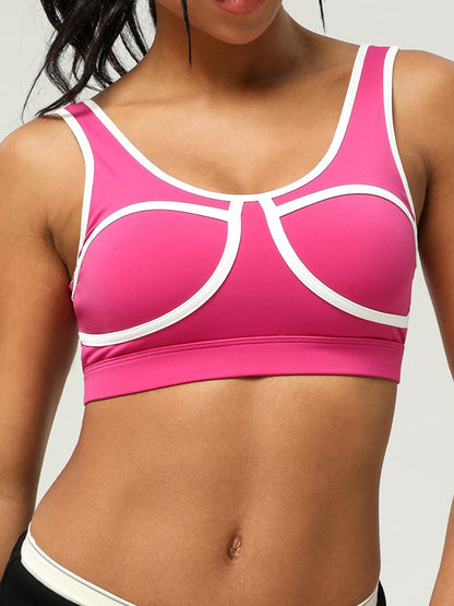 BUYCO Female Contrast Color Cutout Sports Bras