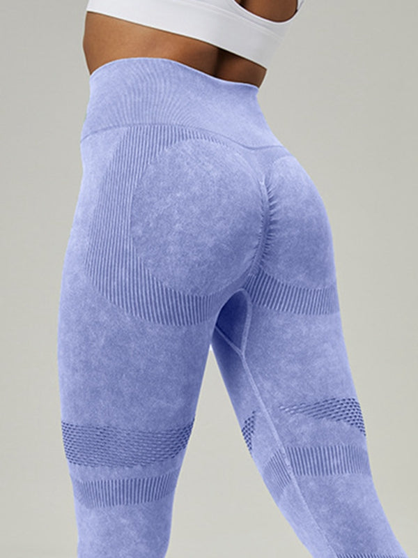 BUYCO Female Denim Fishnet Ruched Back Quick-dry Seamless Leggings