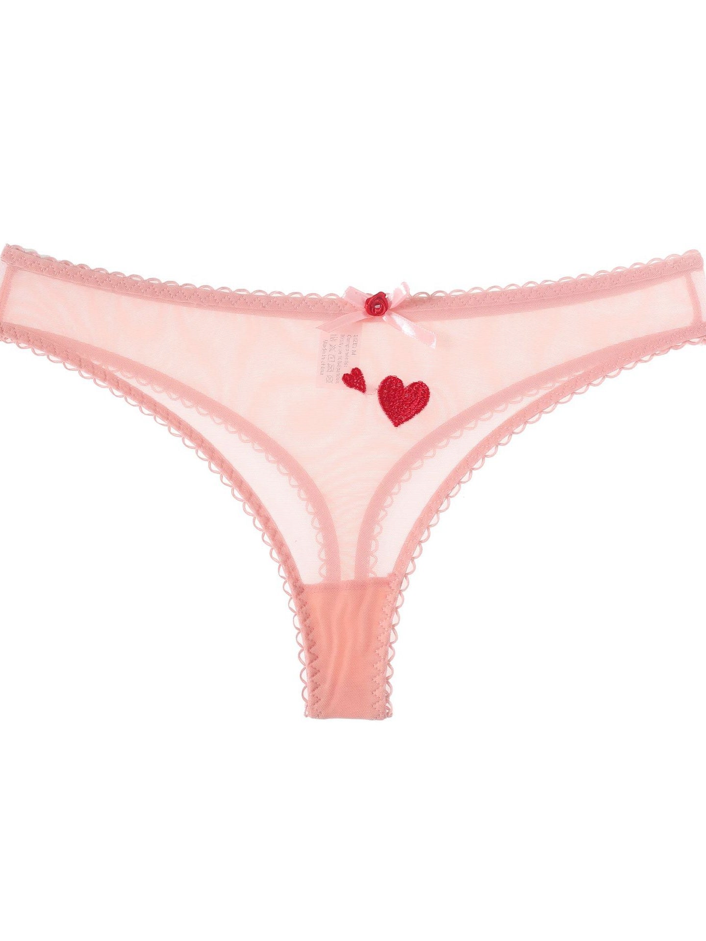 BUYCO Female Love Print Mesh Panties