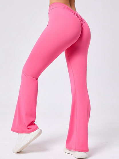 BUYCO Female Deep V Back Ruched Back Flare Pants