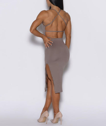 BUYCO Female Cross Back Split Dress