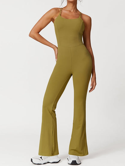 BUYCO Female Cross Back Flare Jumpsuit