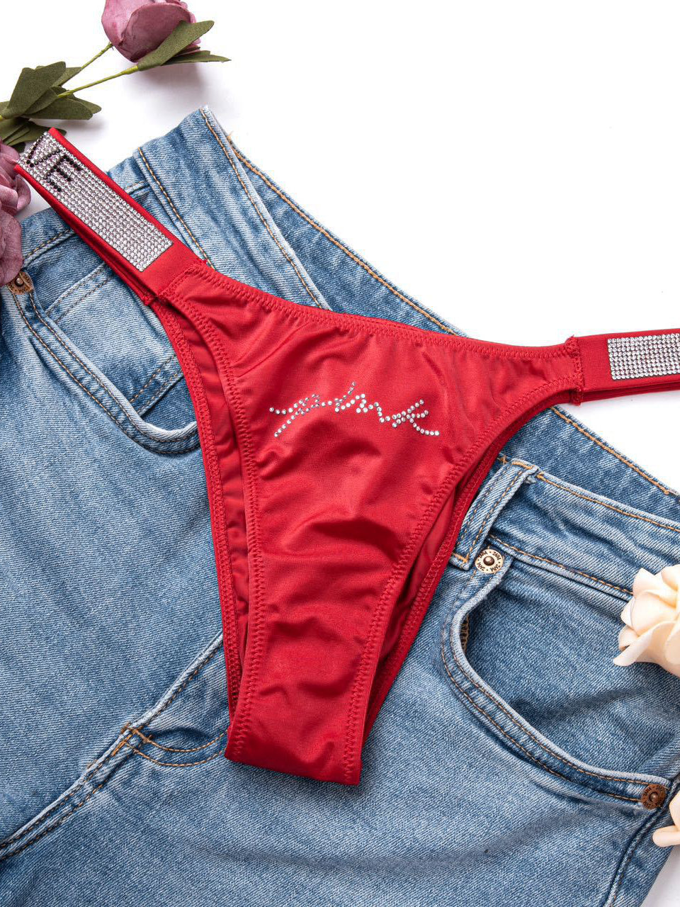 BUYCO Female V Back Dazling Diamond Panties