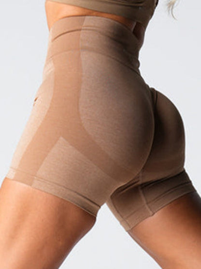 BUYCO Female Quick-dry Ruched Back Seamless Spandex Gym Fit Shorts