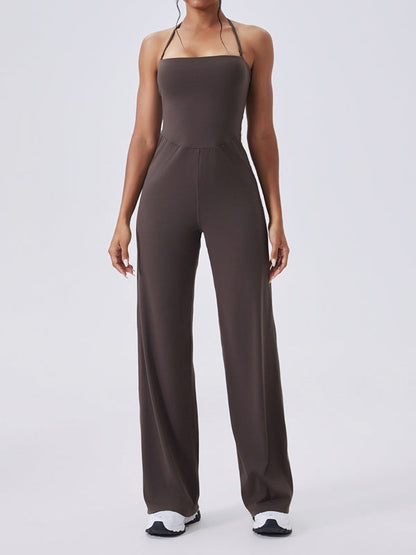 BUYCO Female Solid Color Halterneck Jumpsuit