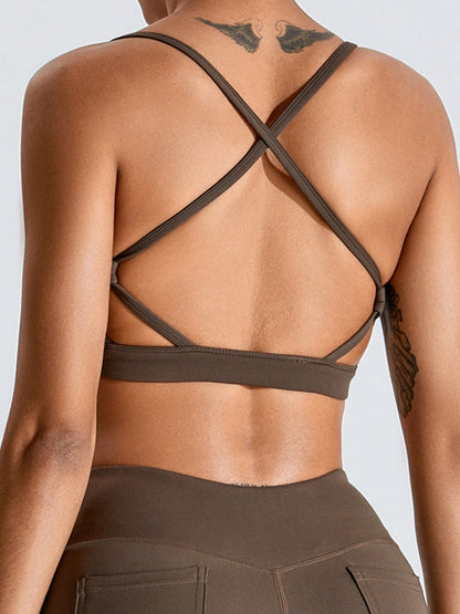 BUYCO Female Cross Back V Collar Sports Bras