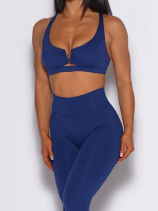 BUYCO Female Cross Back Cotout  V Shape Metal Tracksuit