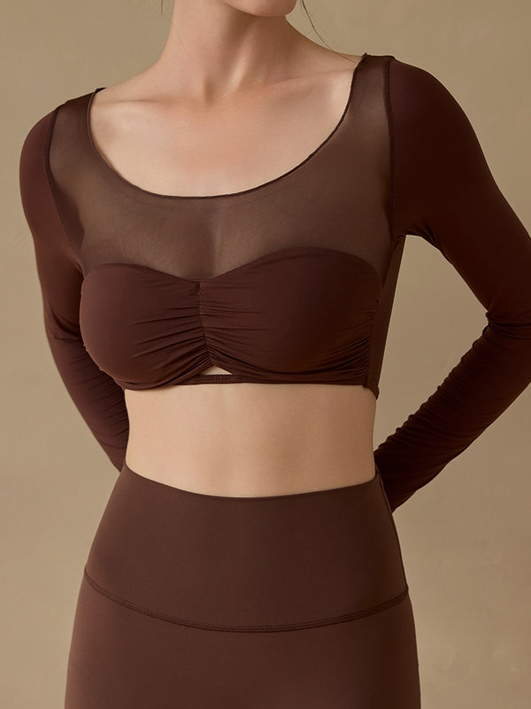 BUYCO Female Fitted Sheer Mesh Long Sleeves