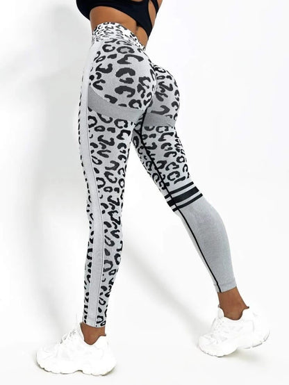 BUYCO Female Leopard Ruched Back Quick-dry Leggings
