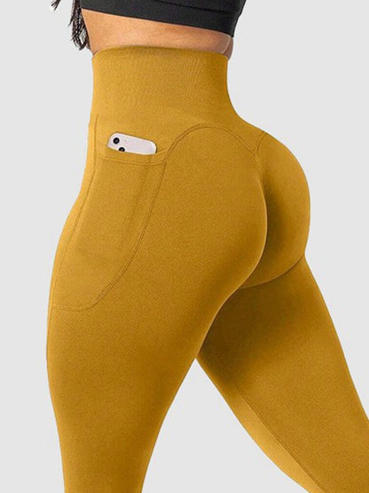 BUYCO Female Pocket Seamless Ruched Back Leggings