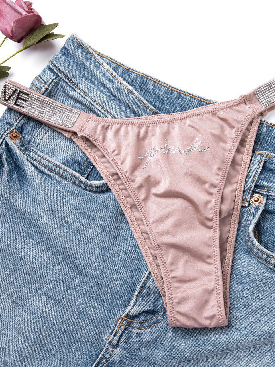 BUYCO Female V Back Dazling Diamond Panties