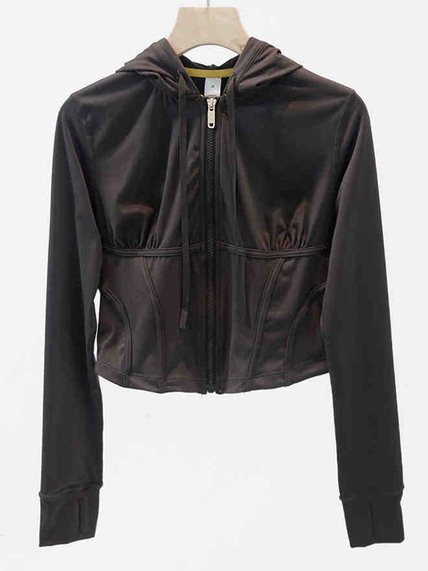 BUYCO Female Zipper Corset Hooded Jacket