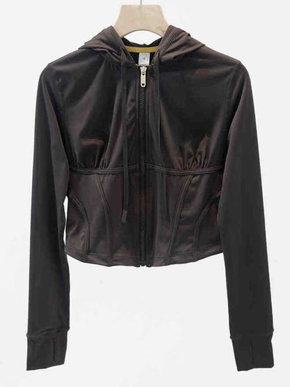 BUYCO Female Zipper Corset Hooded Jacket