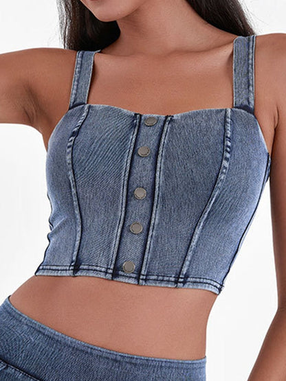 BUYCO Female Denim Button Tank