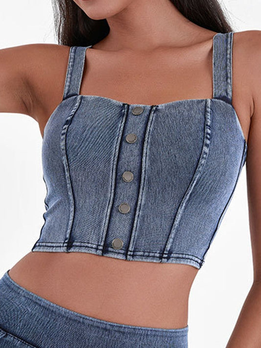 BUYCO Female Denim Button Tank