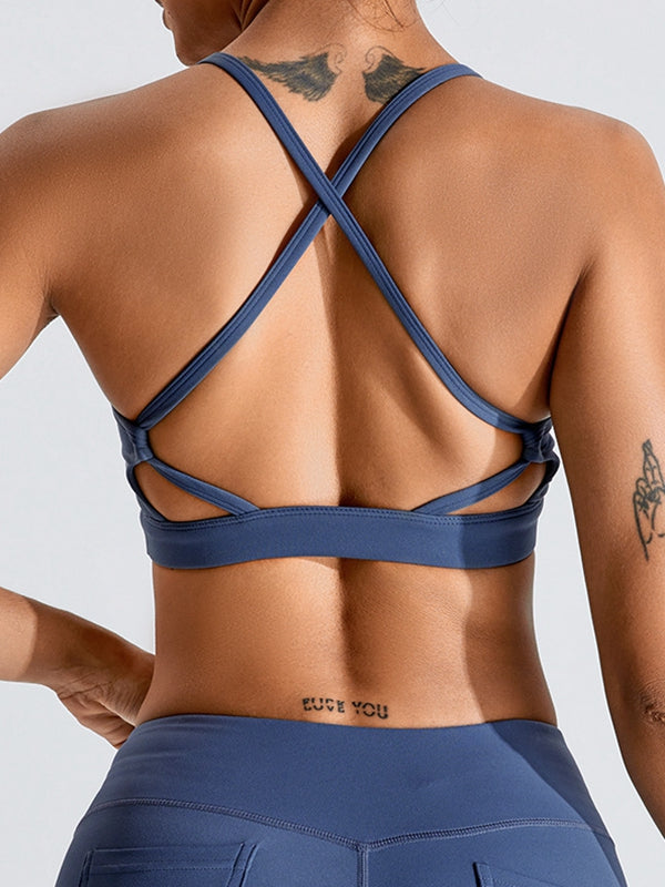 BUYCO Female Cross Back V Collar Sports Bras