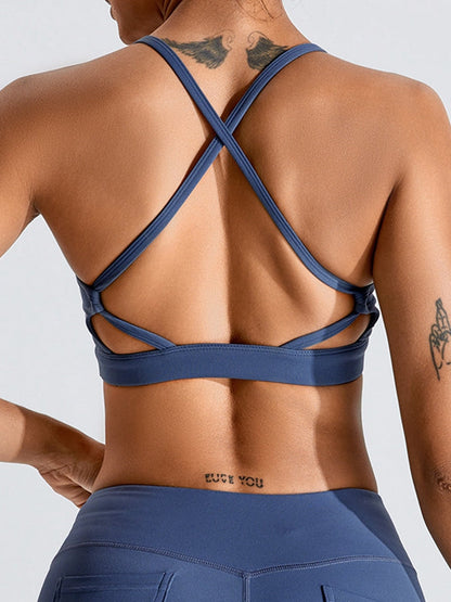 BUYCO Female Cross Back V Collar Sports Bras