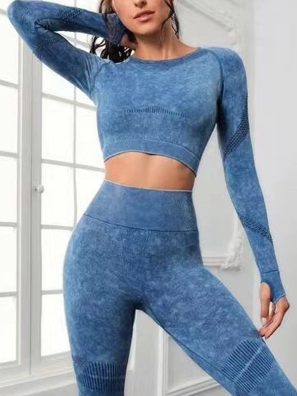 BUYCO Female Denim Ruched Back Thumbhole Tracksuit