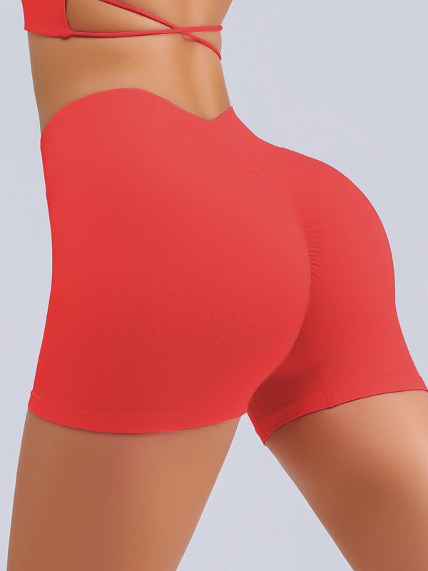 BUYCO Female Deep V Back Ruched Back Seamless Shorts