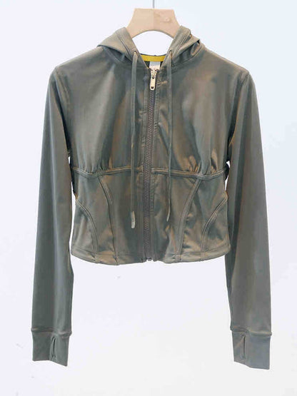 BUYCO Female Zipper Corset Hooded Jacket