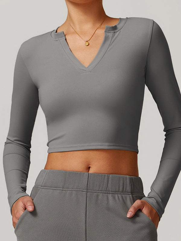 BUYCO Female Fitted V Collar Long Sleeves