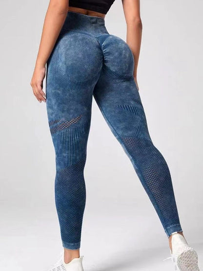 BUYCO Female Denim Ruched Back Quick-dry Seamless Leggings