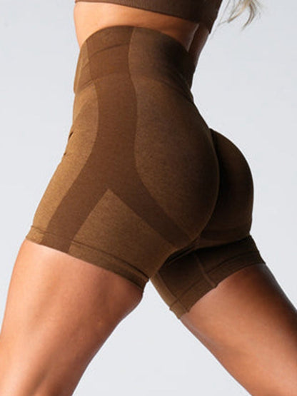 BUYCO Female Quick-dry Ruched Back Seamless Spandex Gym Fit Shorts
