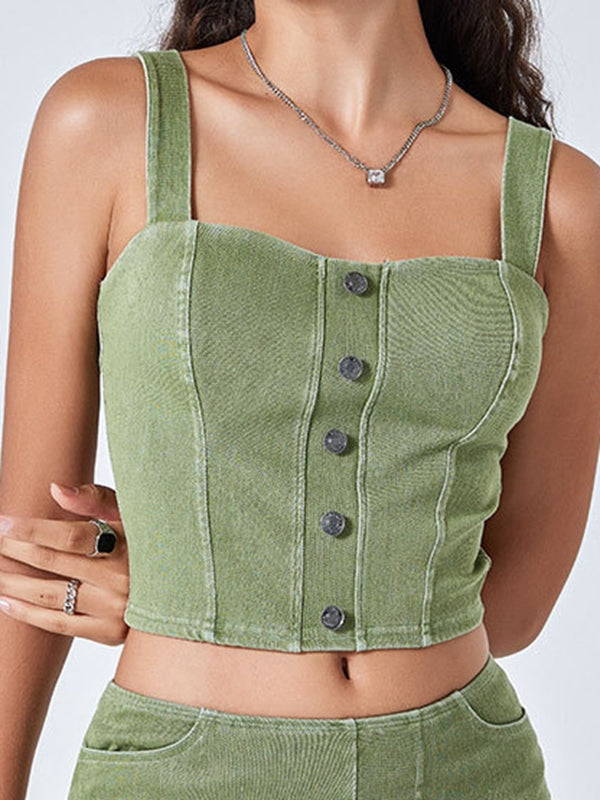 BUYCO Female Denim Button Tank