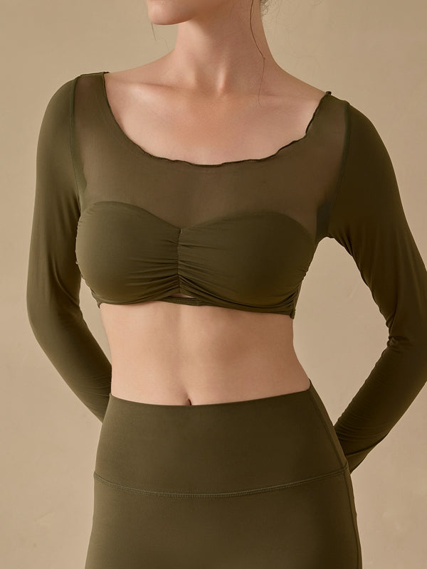 BUYCO Female Fitted Sheer Mesh Long Sleeves