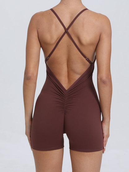 BUYCO Female Cross Back Ruched Back Romper