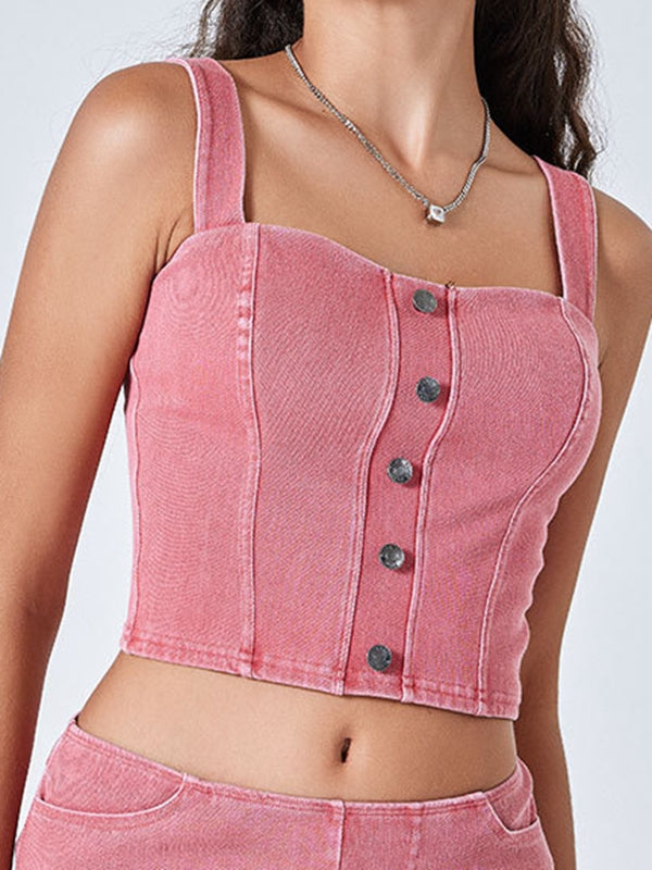 BUYCO Female Denim Button Tank