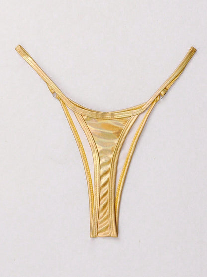 BUYCO Female Glossy PU T-back Panties