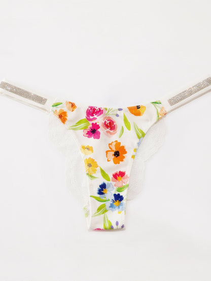 BUYCO Female Lace Print Dazling Diamond Panties