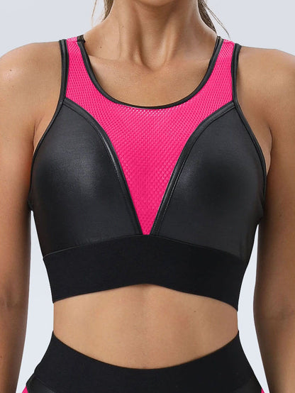 BUYCO Female Fly Eye Contrast Color High-rise Sportswear