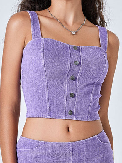 BUYCO Female Denim Button Tank