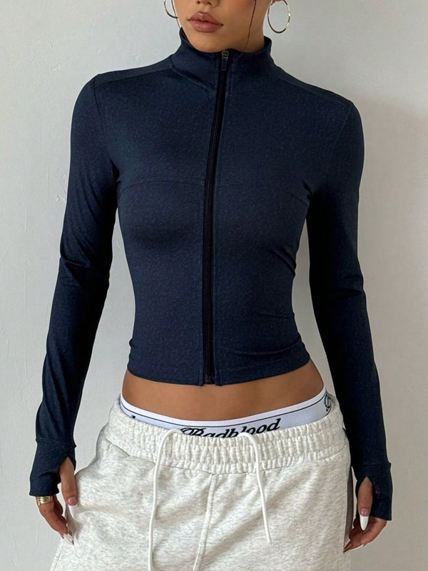 BUYCO Female Zipper Thumbhole Long Sleeves