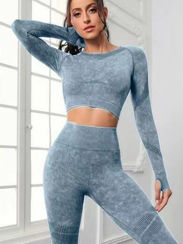 BUYCO Female Denim Ruched Back Thumbhole Tracksuit