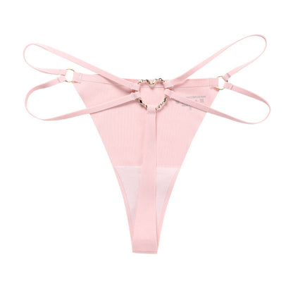 BUYCO Female Back Heart Shape Crystal Hollow Out T-back Panties