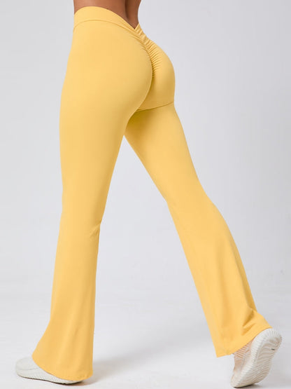BUYCO Female Deep V Back Ruched Back Flare Pants
