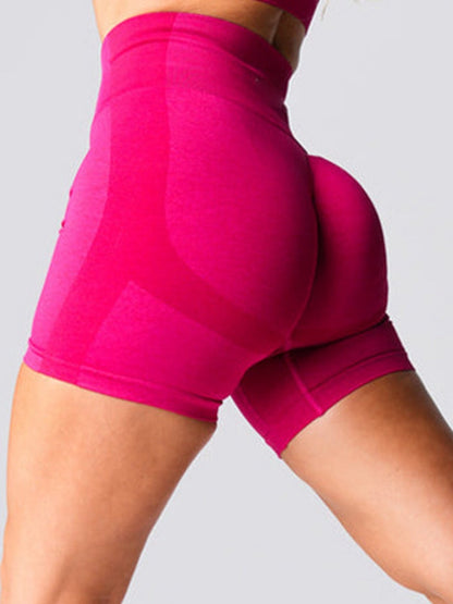 BUYCO Female Quick-dry Ruched Back Seamless Spandex Gym Fit Shorts
