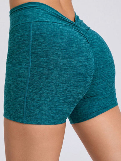 BUYCO Female Deep V Back Pocket Ruched Back Shorts