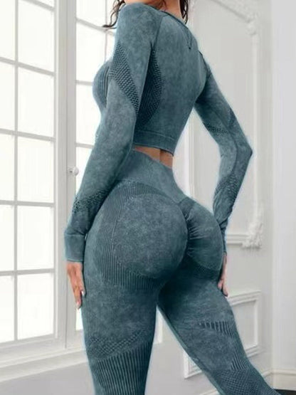 BUYCO Female Denim Ruched Back Thumbhole Tracksuit
