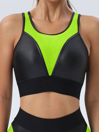 BUYCO Female Fly Eye Contrast Color High-rise Sportswear