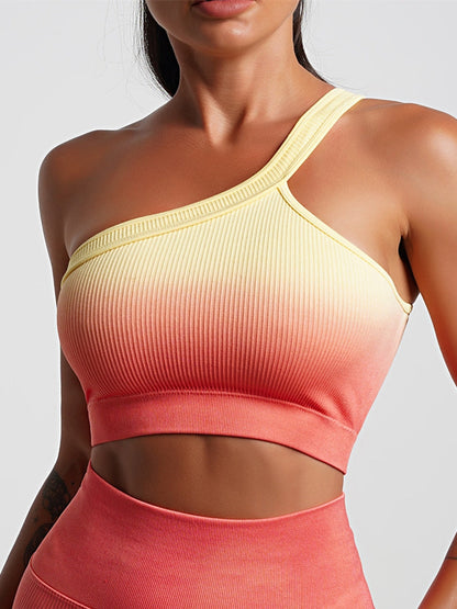 BUYCO Female Fantasy Ombre Ribbed Ruched Back Spandex Gym Fit Shorts