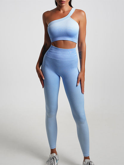 BUYCO Female Fantasy Ombre Ribbed Ruched Back Spandex Gym Fit Shorts