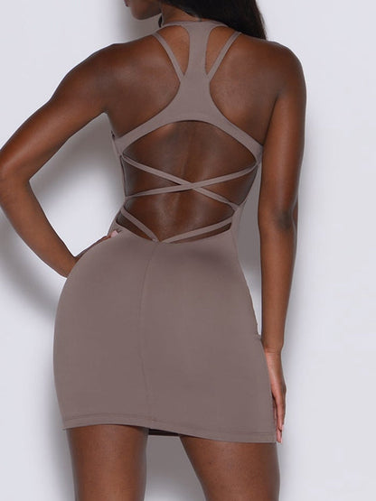 BUYCO Female Cross Back Quick-dry Dress