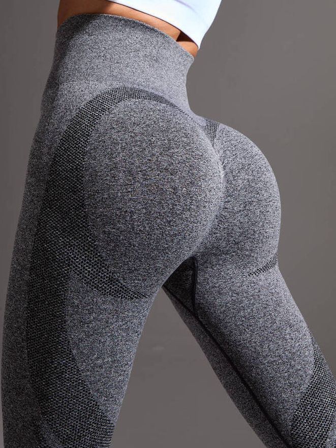 BUYCO Female Push-up Seamless Hip-lift Ruched Back Elastic Tight Leggings