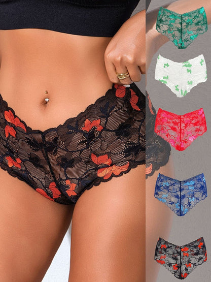 BUYCO Female Lace Contrast Color Panties