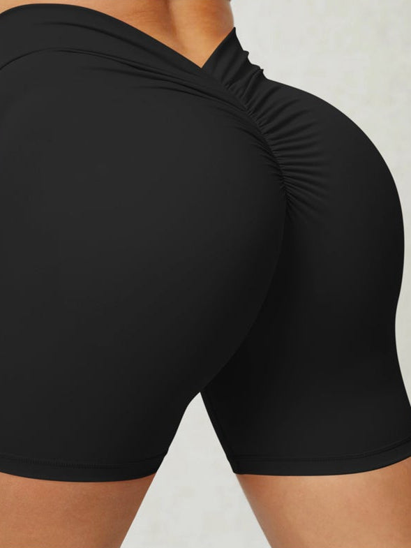 BUYCO Female Ruched Back Spandex Gym Fit Shorts