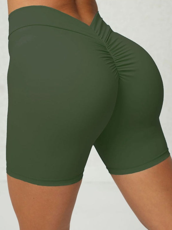 BUYCO Female Ruched Back Spandex Gym Fit Shorts